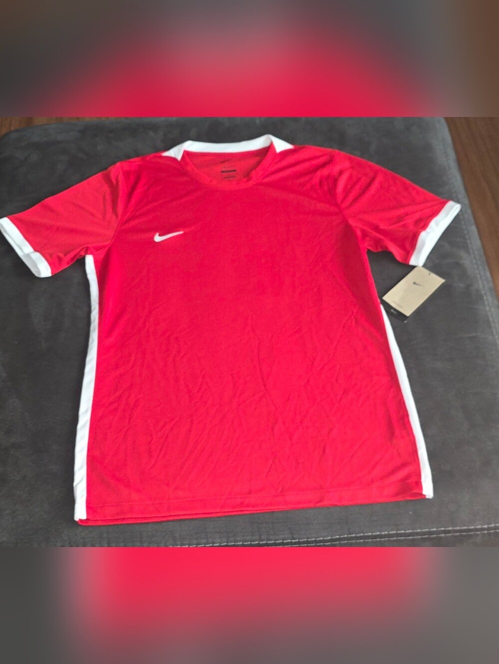 Nike Men’s Size L Red Athletic  dry fit Short-Sleeve Shirt